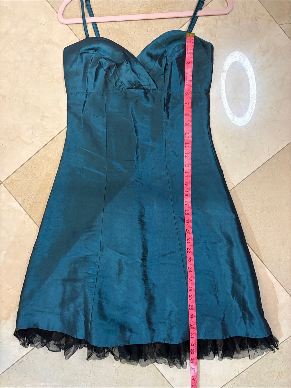 ⭐️ X:S Clothing Metallic Teal Cocktail Dress with Tulle Hem - size Small - Picture 7 of 13